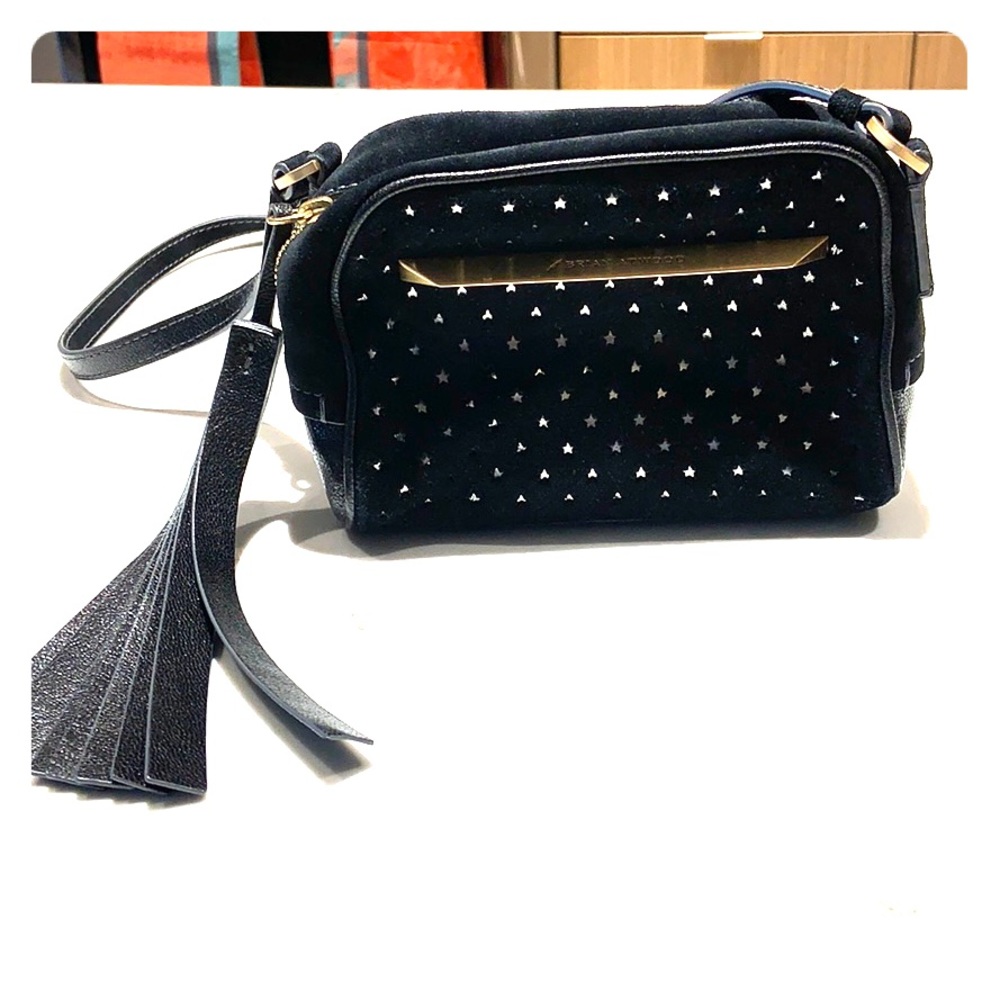 Brian Atwood black velvet (stars accent) crossbody